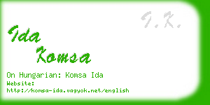 ida komsa business card